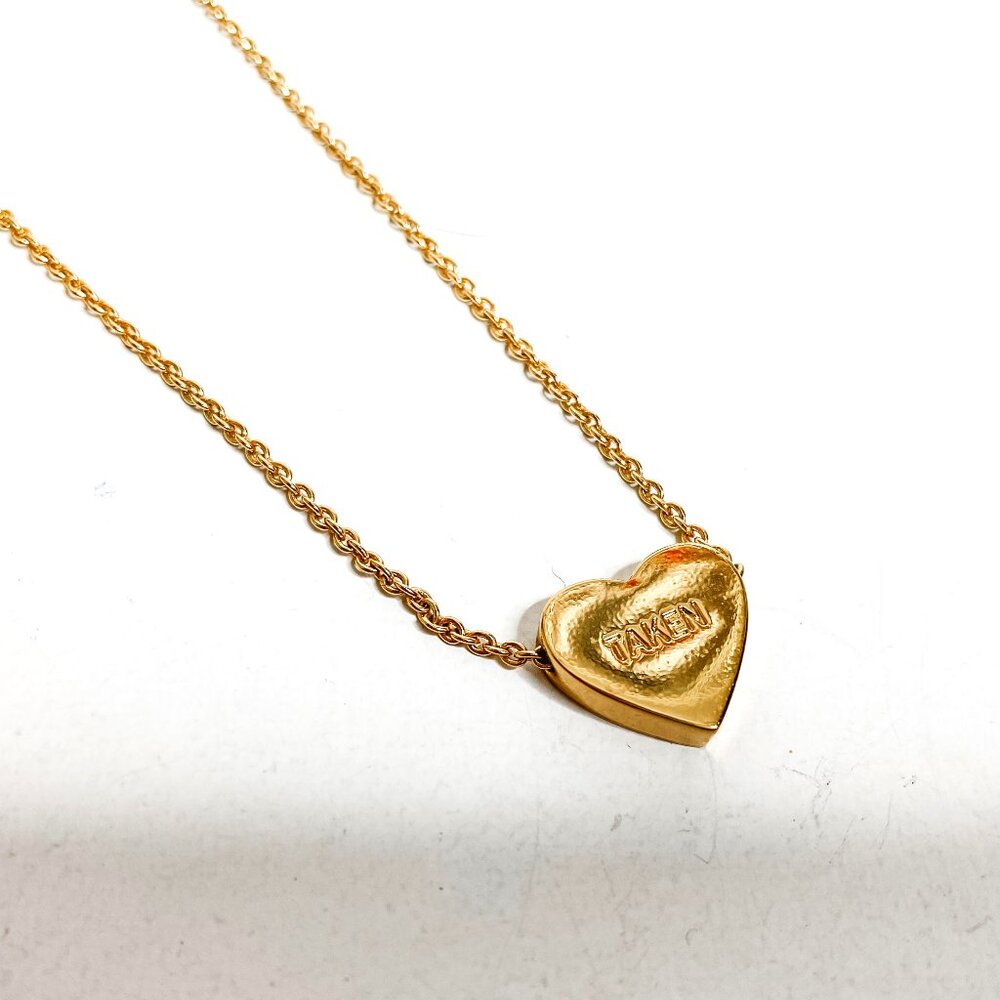 EUC Kate Spade Necklace Pendant Heart Love Gold Tone 18" Single Taken